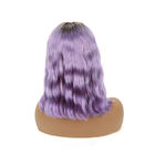 Отрезанный человеческими волосами 100% короткий парик фронта шнурка Омбре пурпурный Боб для женщин