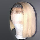 10 дюймов 1Б/белокурых прямых полных парики человеческих волос шнурка для белых женщин